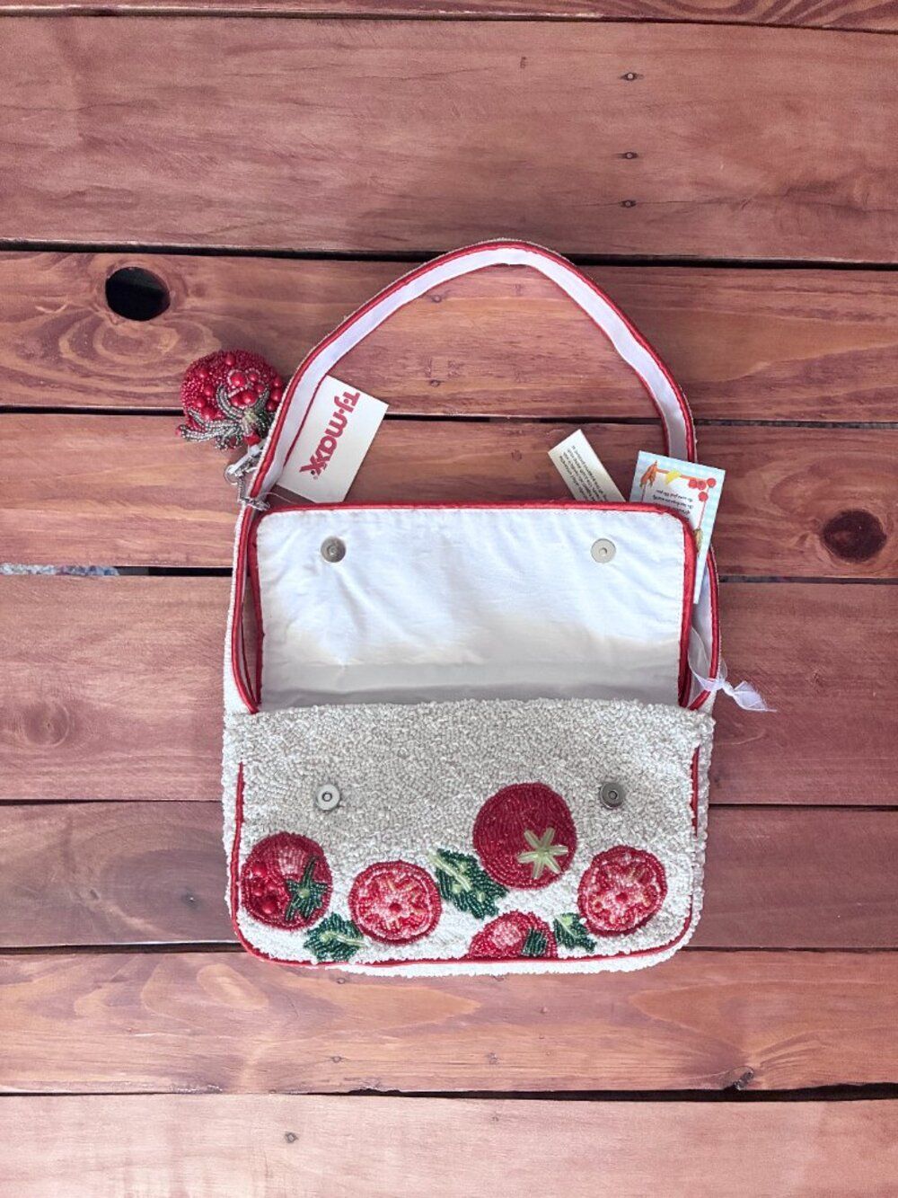 NWT VIRAL T.J.Maxx Beaded Tomato Purse - Picture 8 of 10